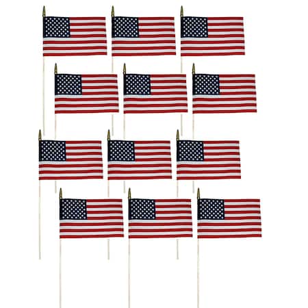 Annin Flagmakers Verona Brand U.S. Miniature Flag, 8in x 12in, PK12 041200